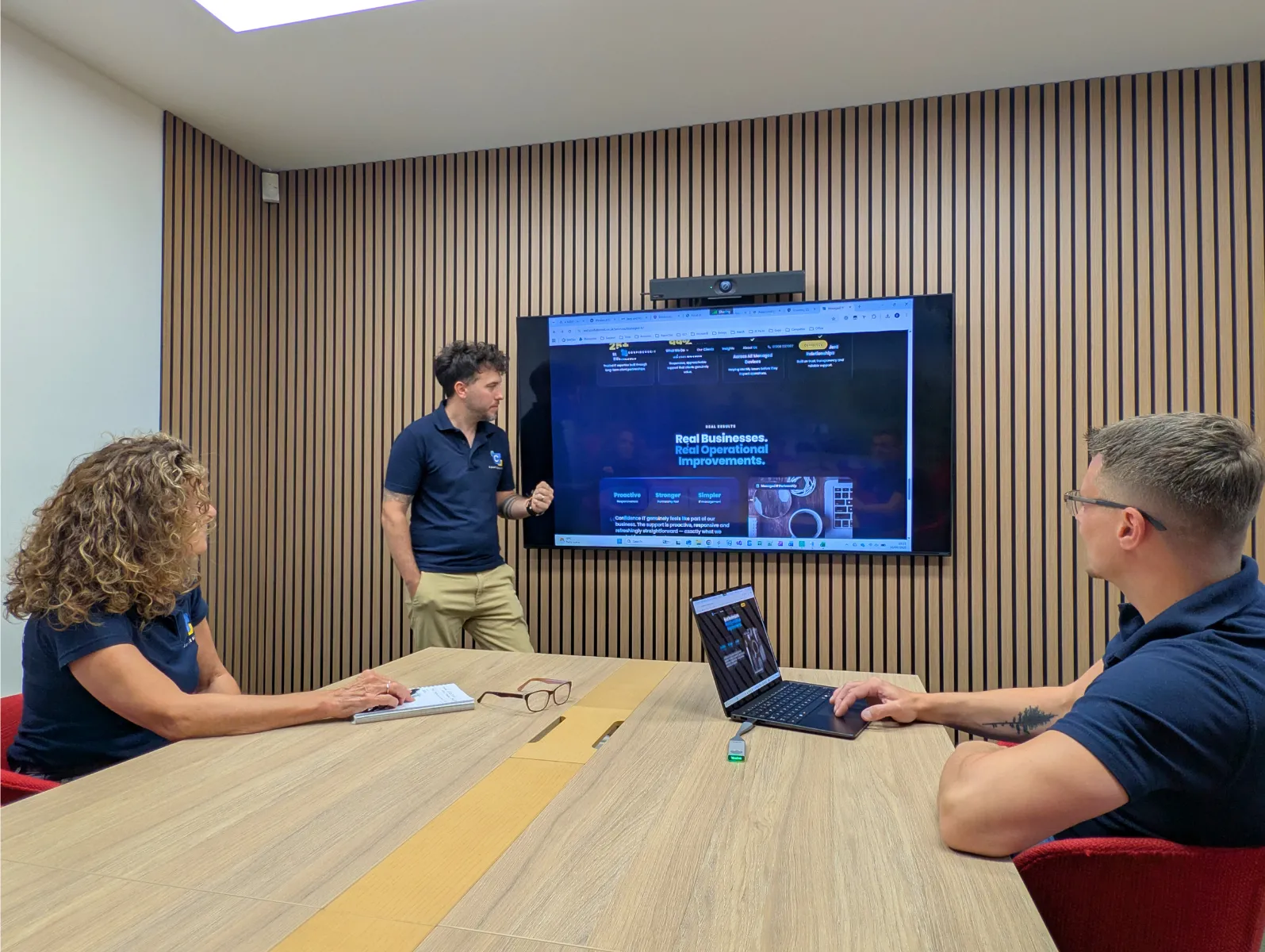 The Confidence IT team presenting in a meeting room